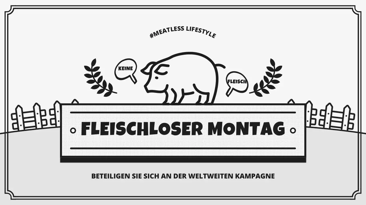 Retro-Kampagne zum Weltvegantag in Grau und Schwarz