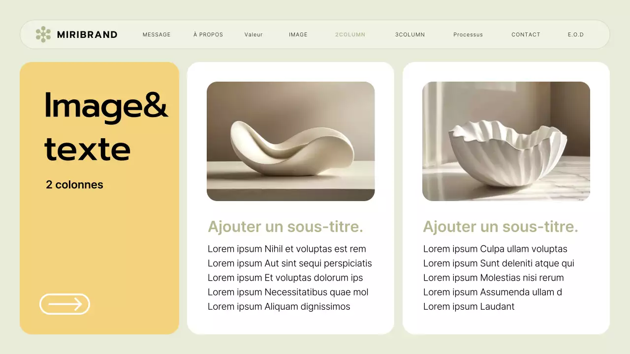 Un briefing sur la marque d'une petite entreprise avec un style d'interface utilisateur vert lime et jaune