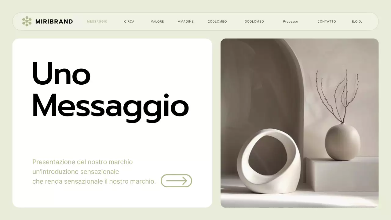 Briefing sul marchio di una piccola impresa con stile UI verde lime e giallo