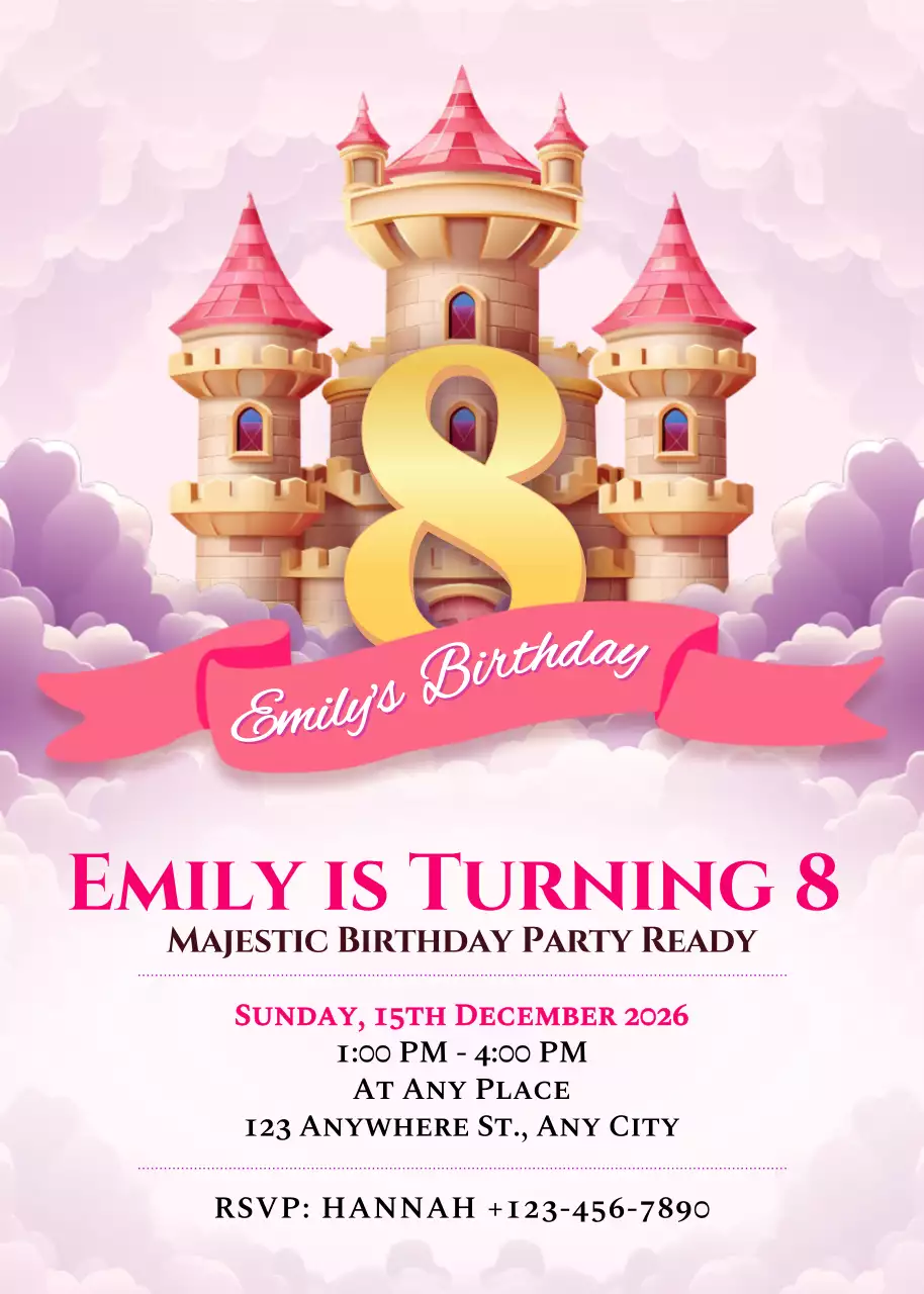 Thiệp mời sinh nhật Pink Fantasy