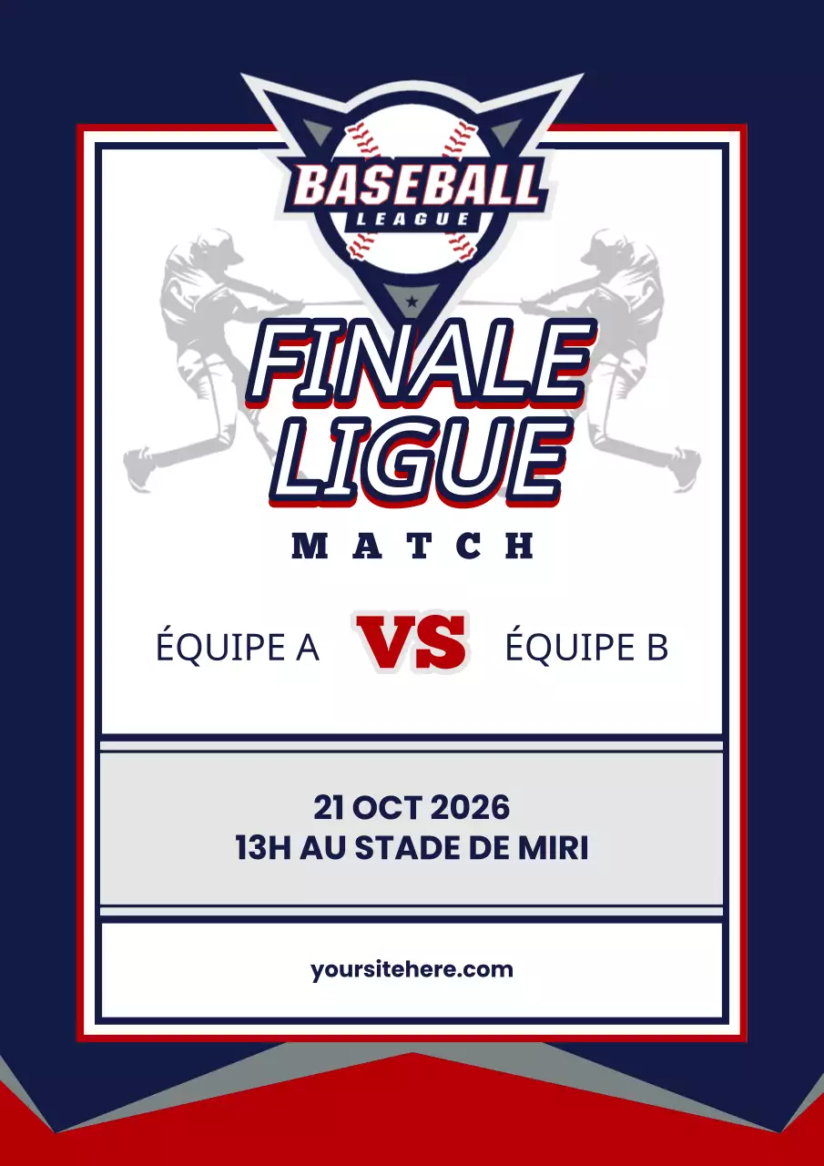 Promouvoir les matchs de baseball avec des accents bleu marine et rouge