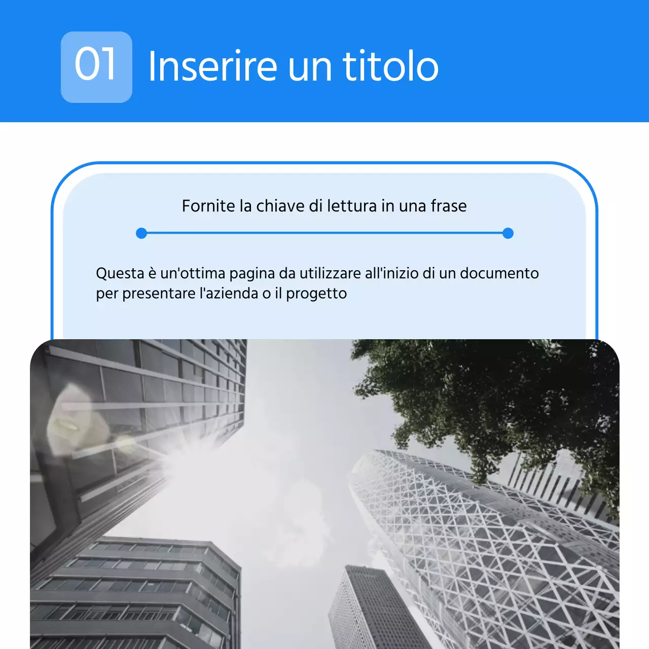 Una semplice lettera commerciale aziendale in azzurro