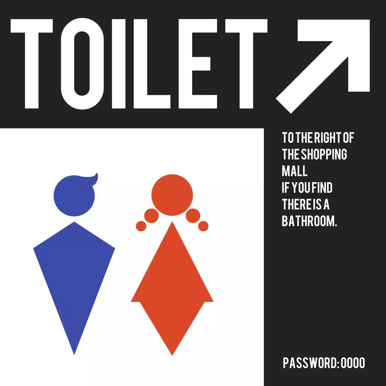 Black Minimal Toilet Information Social Media Post