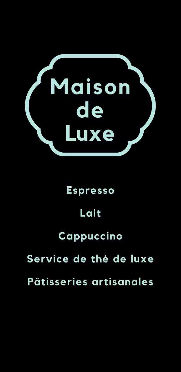 Enseigne de café français minimaliste à la menthe