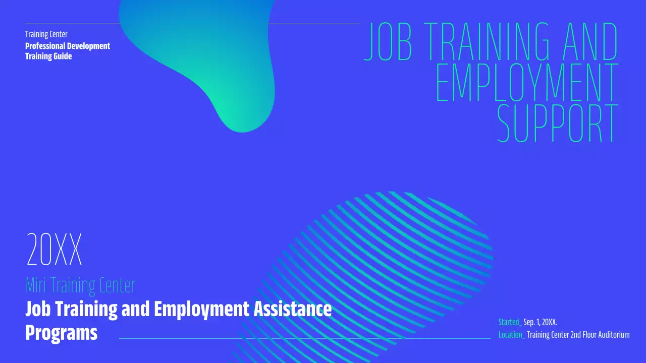 Blue Modern Job Training Guide Presentation