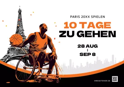 Moderne Sportwerbung in Orange und Schwarz