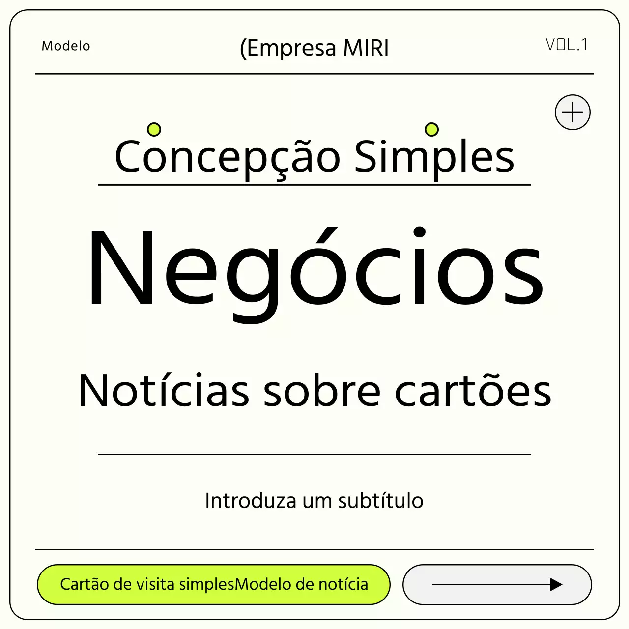 Uma carta de apresentação comercial simples, verde-limão