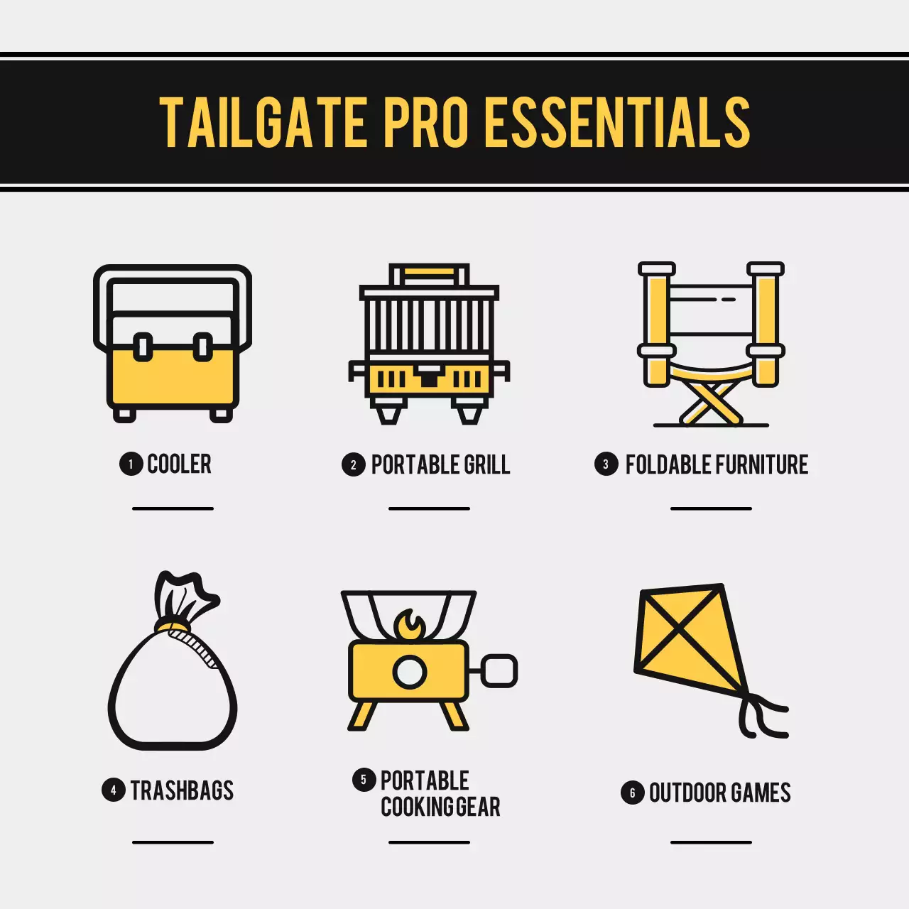 Yellow Minimal Tailgate Guide Social Media Post