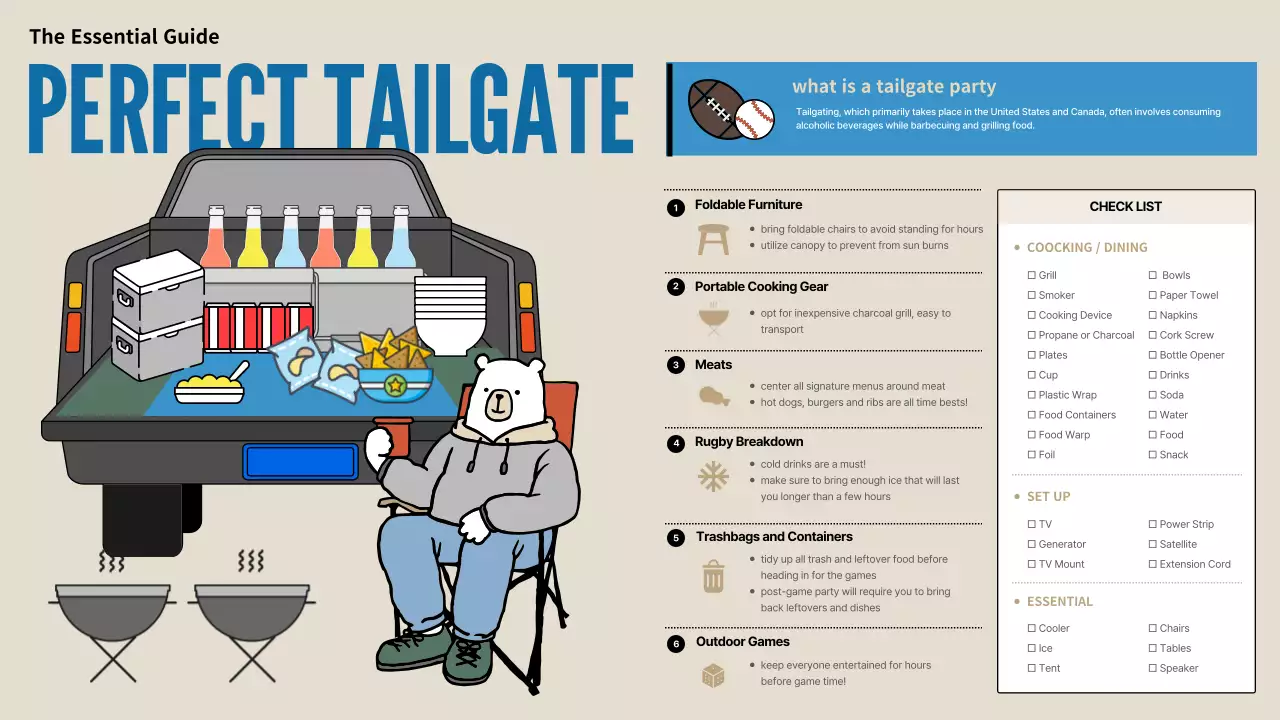 Beige Simple Tailgate Guide Infographic