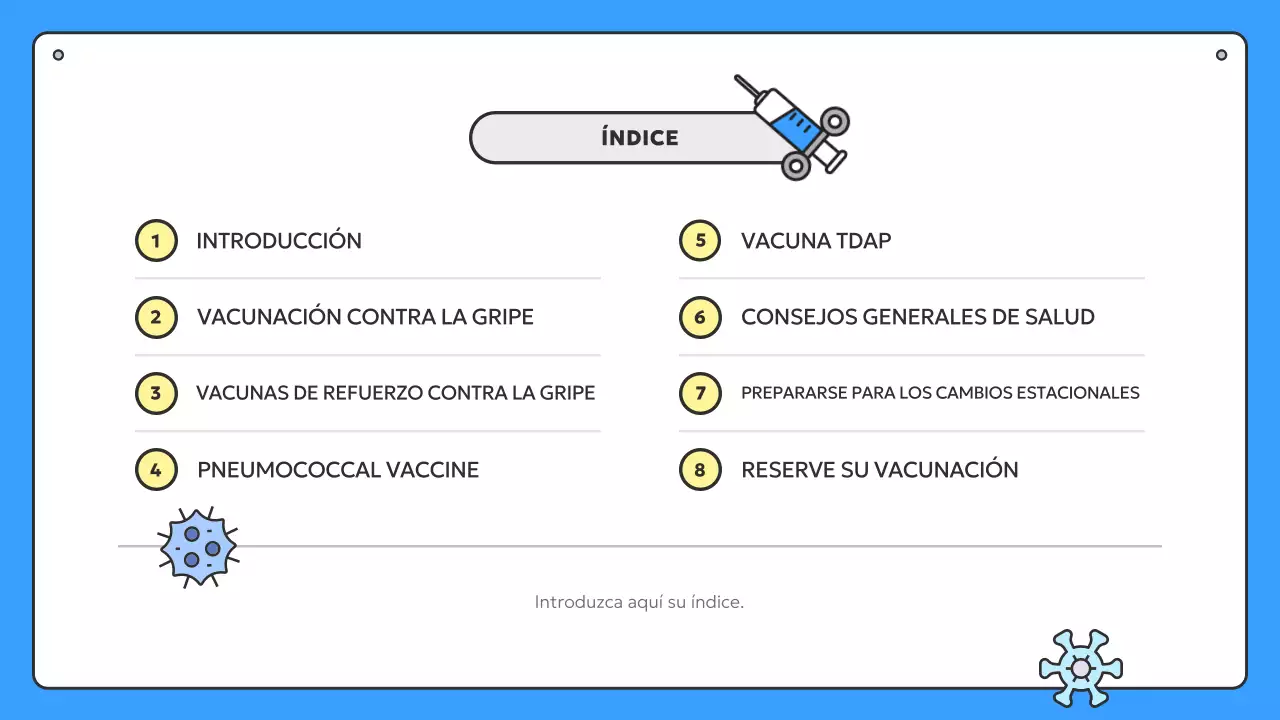 Información sobre la vacunación estacional azul y amarilla