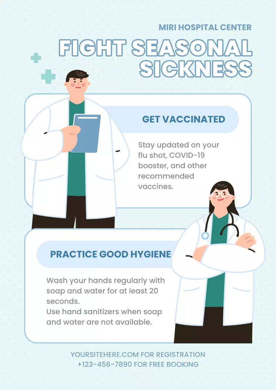 Blue Simple Health Promotion Poster