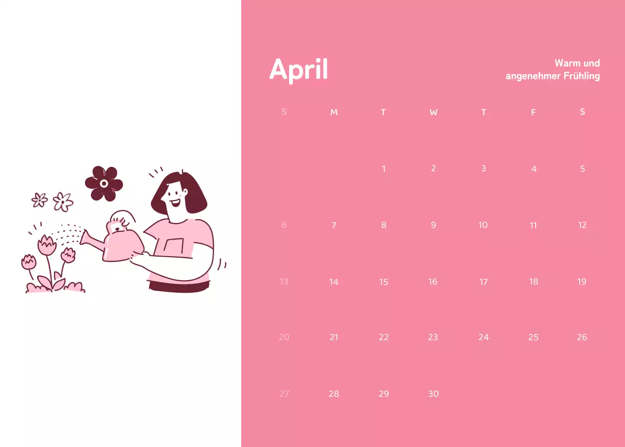 Kalender mit farbenfrohen und emotionalen Illustrationen