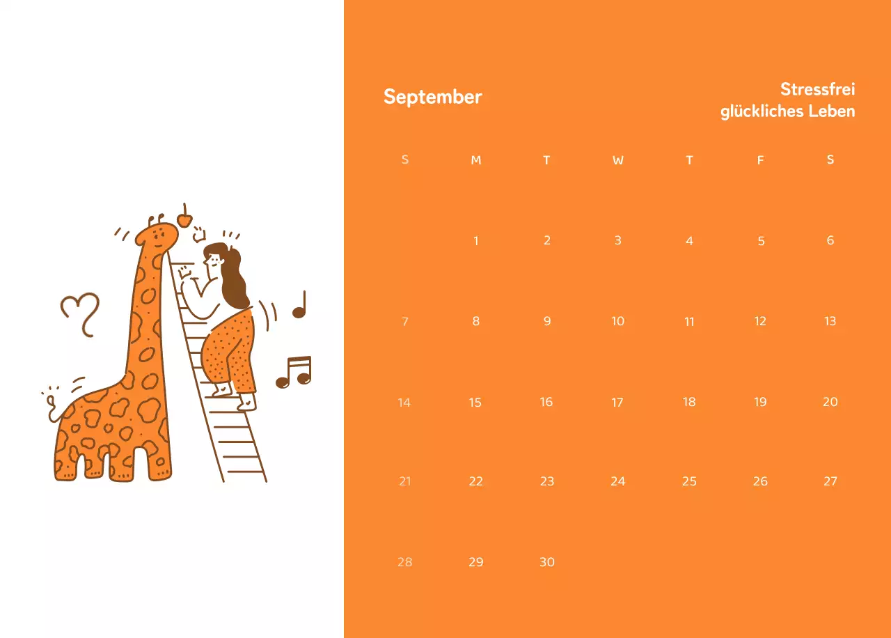 Kalender mit farbenfrohen und emotionalen Illustrationen