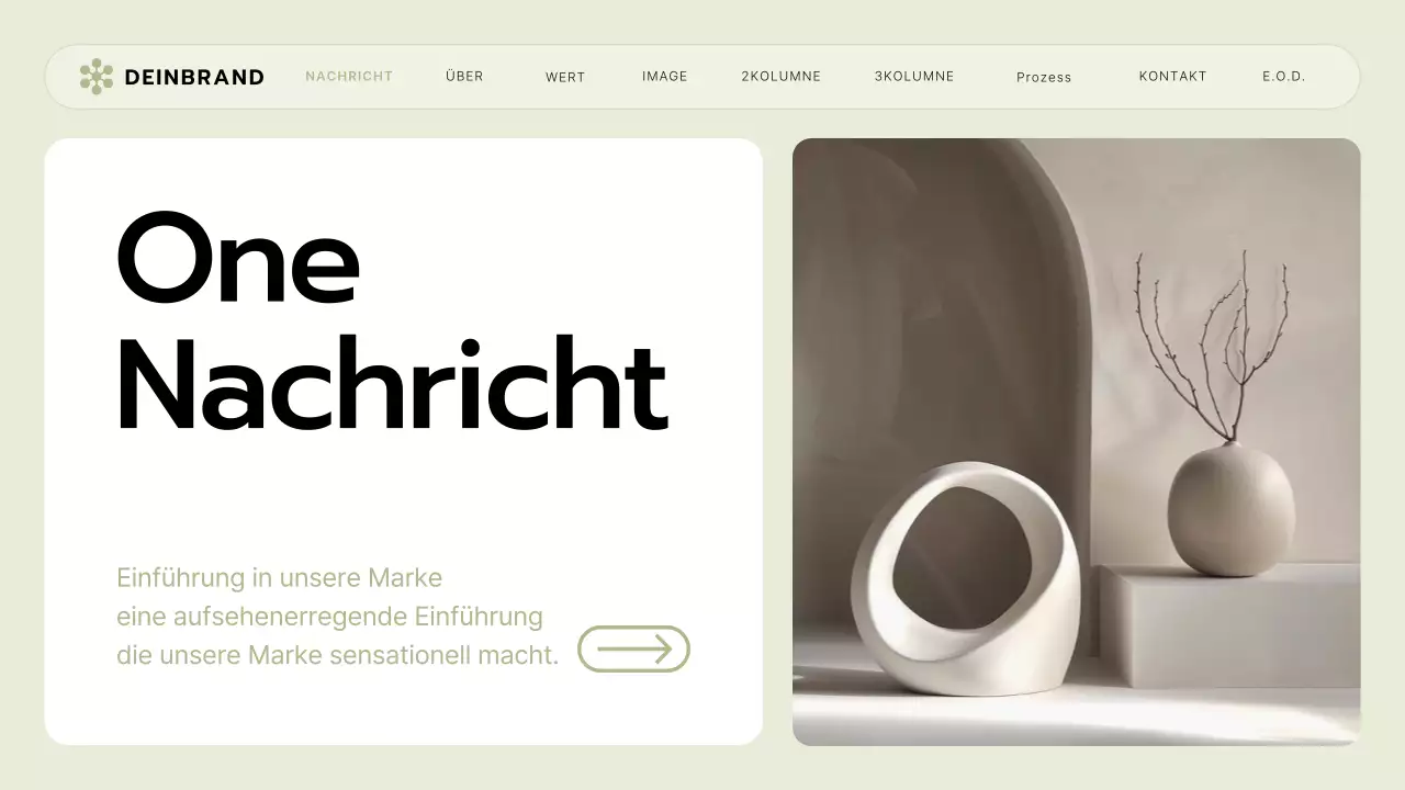 Ein Briefing für ein kleines Unternehmen mit einem lindgrünen und gelben UI-Stil