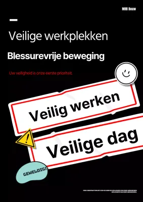 Trending campagnes voor veiligheid op de werkplek in zwart-wit