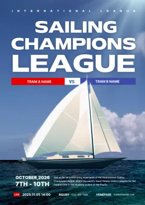 Blue Modern Sailing Event Poster