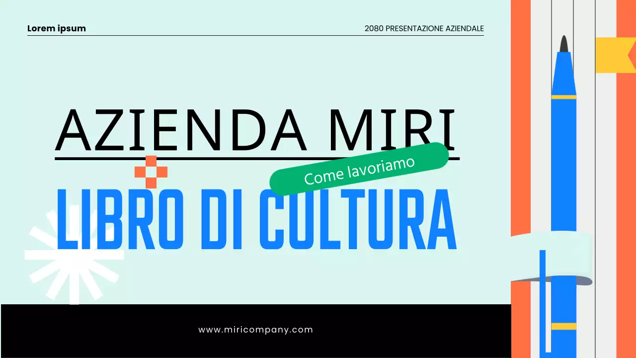 Un'introduzione kitsch alla cultura aziendale in azzurro e arancione