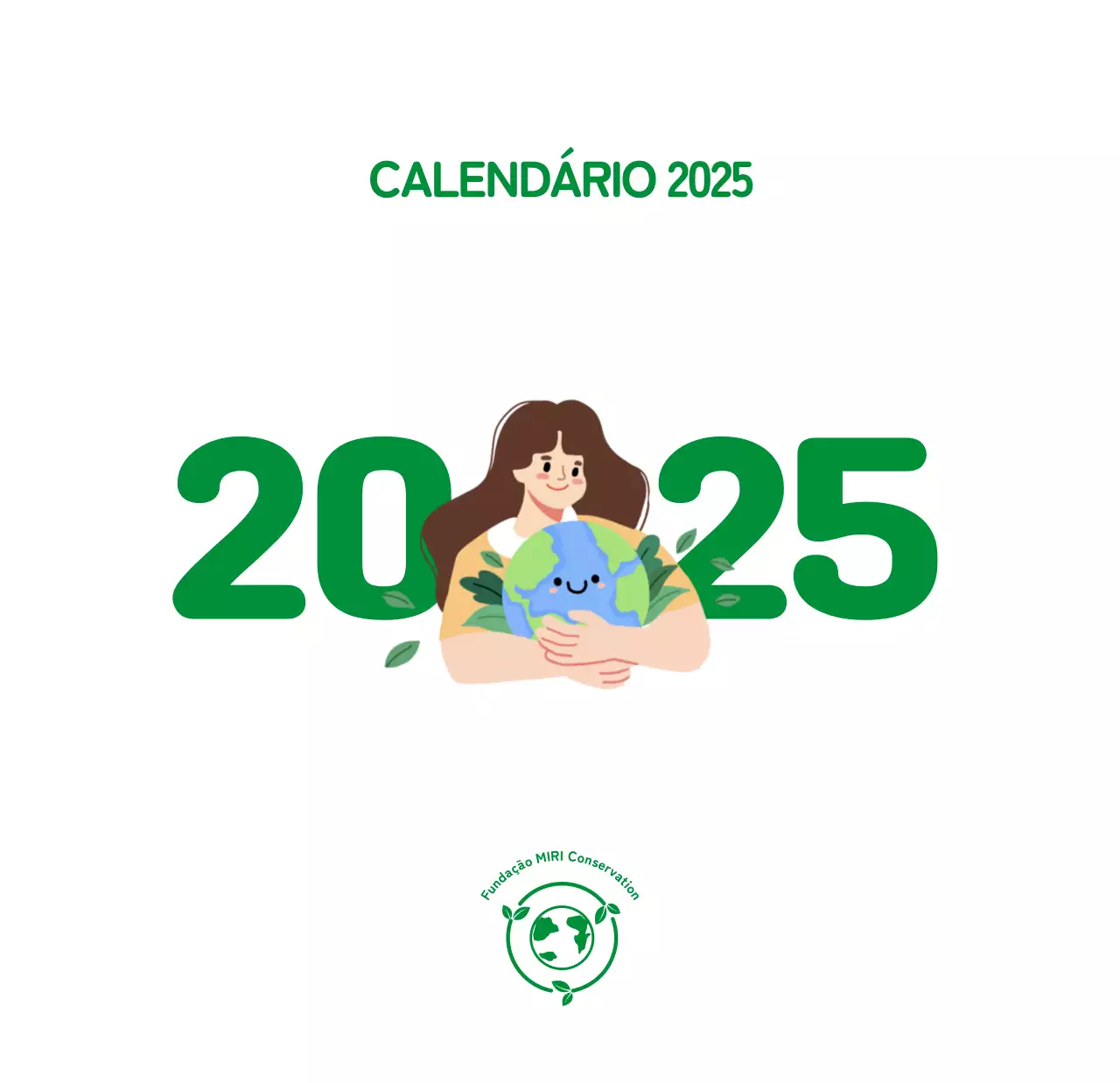 Uma fundação social que celebra a época natalícia com ilustrações coloridas de pessoas e do planeta.