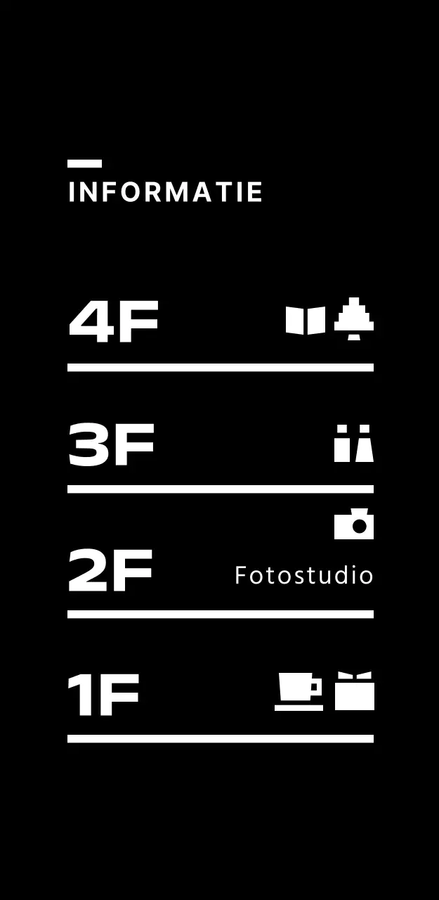 Bewegwijzering moderne fotostudio in wit