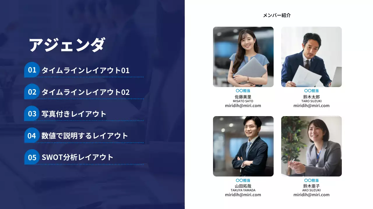 青 モダン ビジネス 企画書 プレゼンテーション