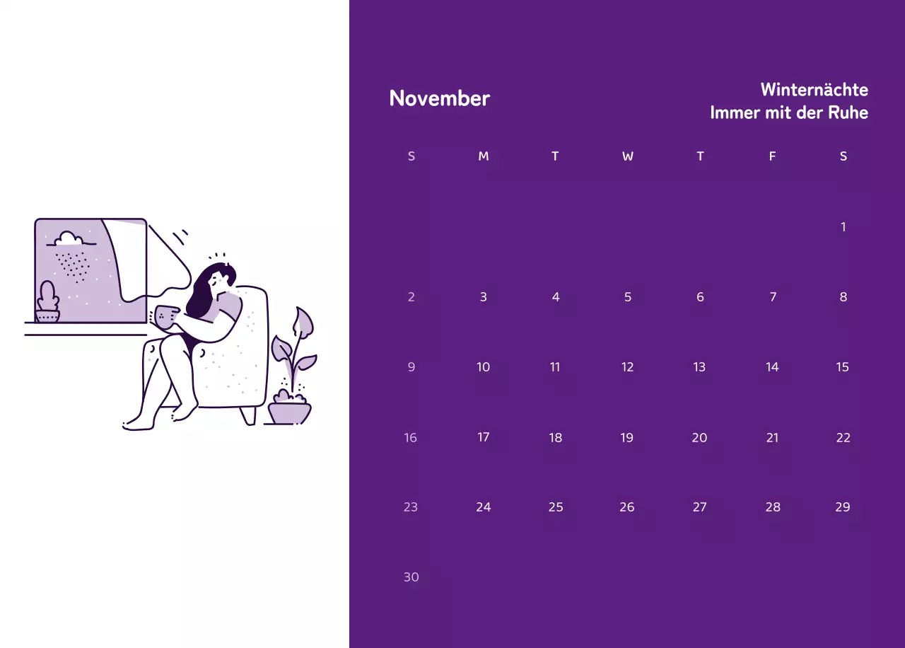 Kalender mit farbenfrohen und emotionalen Illustrationen