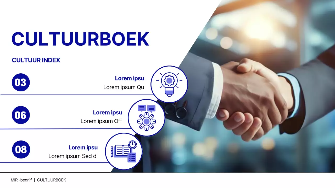 Het moderne bedrijfscultuurboek marineblauw