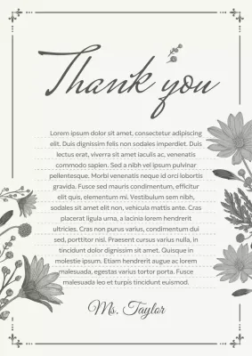 Grey Elegant Thank You Card Poster
