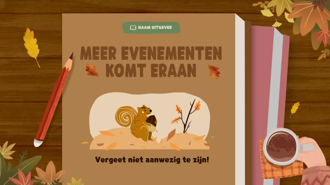 Bruin en beige Natuurlijk herfstboek Uitgeverij Boekaanbevelingen