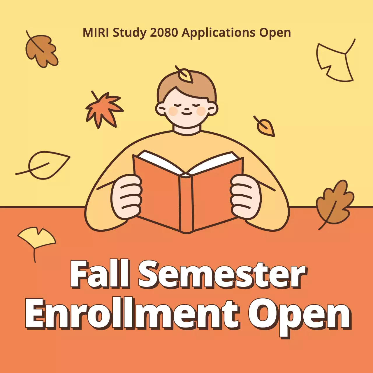 Promote fall recruitment with a bright yellow and orange color scheme