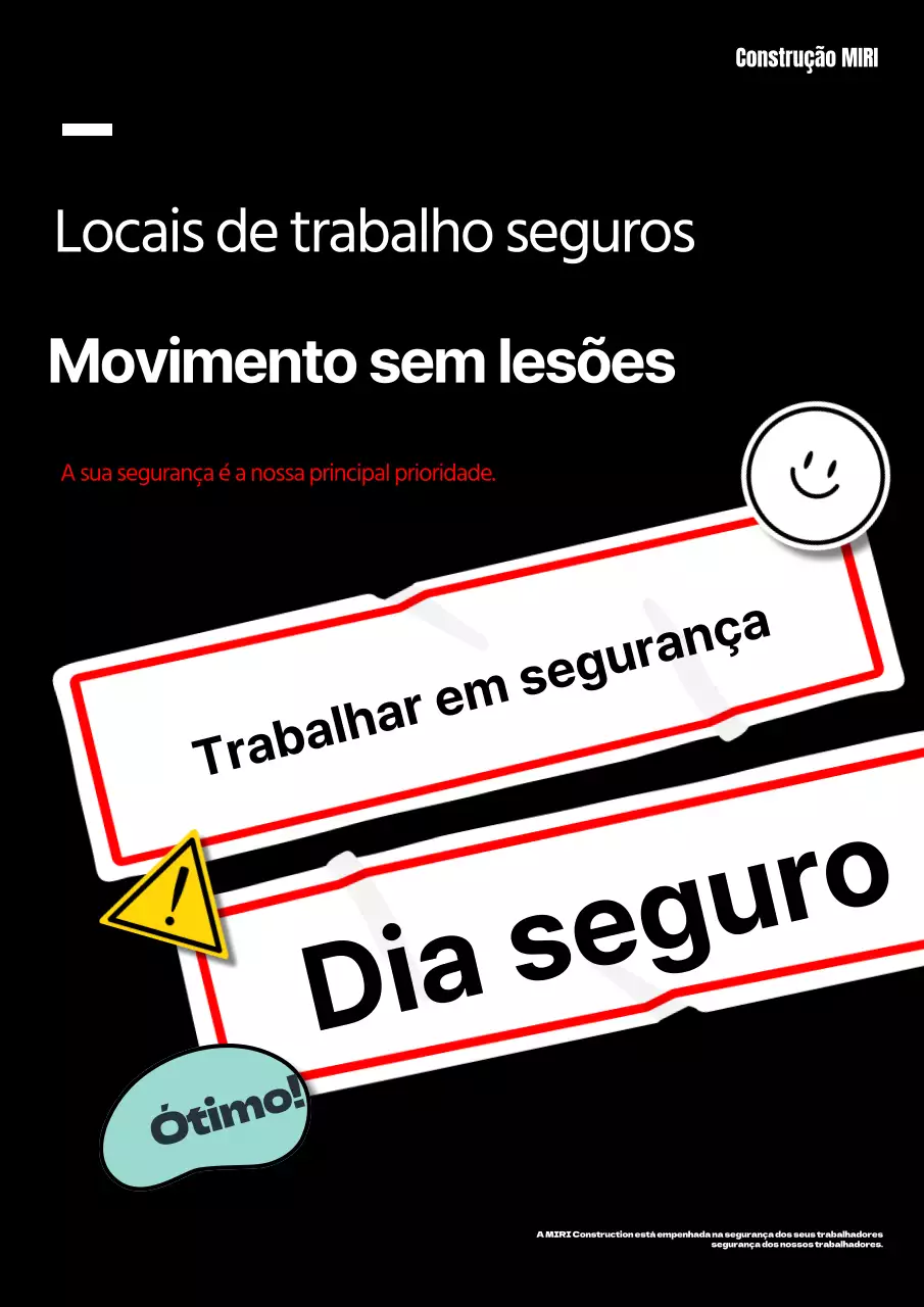 Campanhas de segurança no local de trabalho em voga a preto e branco