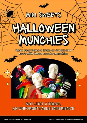 Orange Retro Halloween Promotion Poster