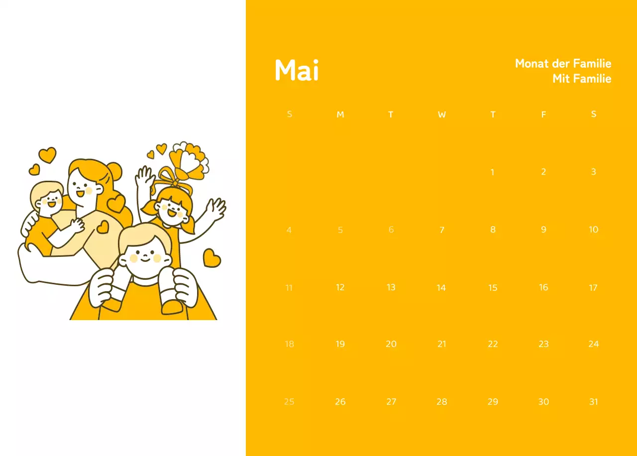 Kalender mit farbenfrohen und emotionalen Illustrationen