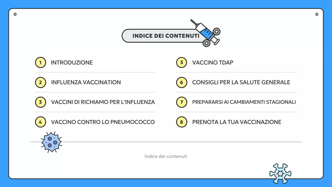 Informazioni sulla vaccinazione stagionale blu e gialla