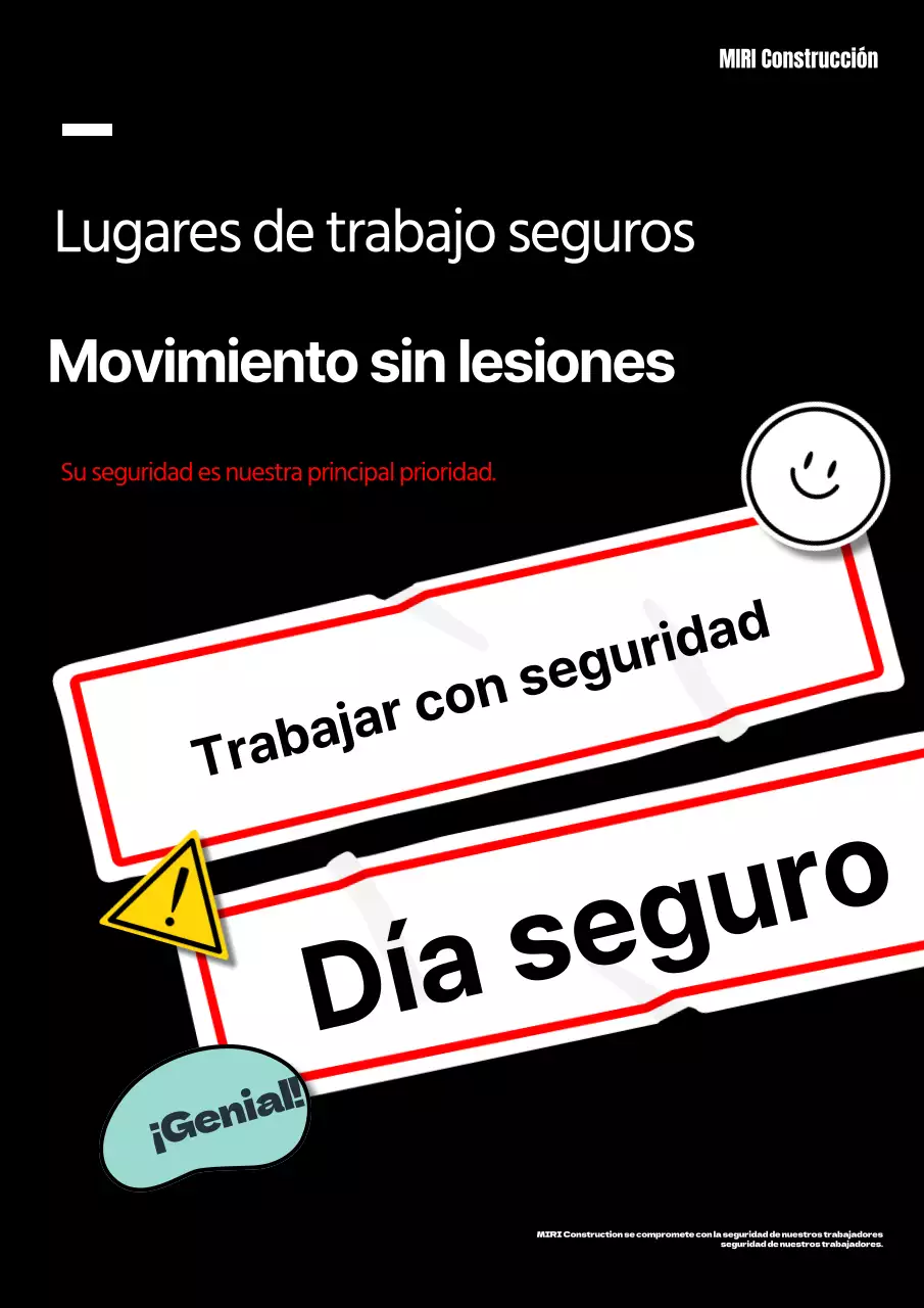 Campañas de seguridad laboral en blanco y negro