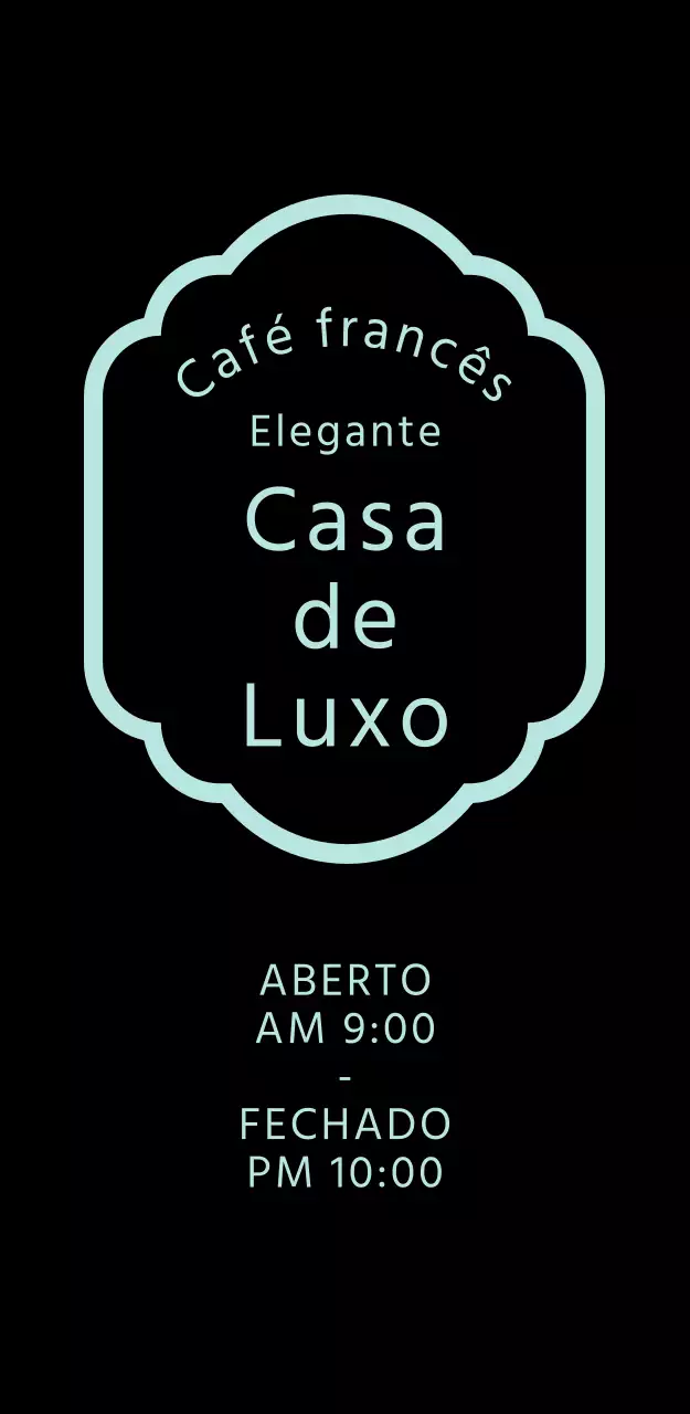 Sinalética minimalista de café francês com menta