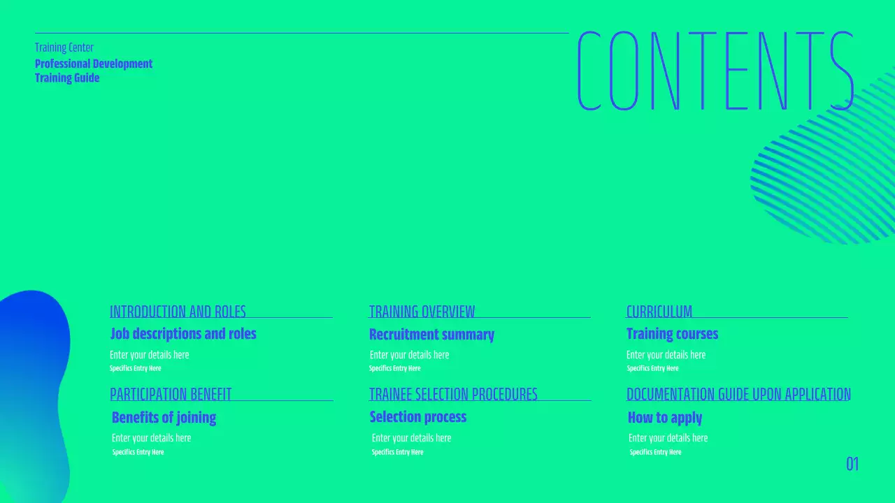 Blue Modern Job Training Guide Presentation