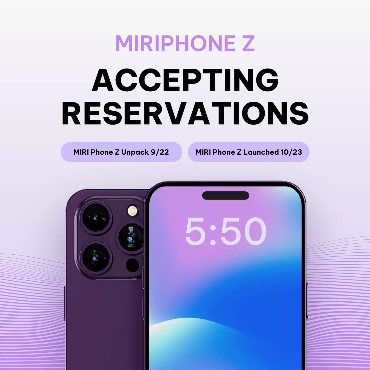 Purple Modern Smartphone Promotion Social Media Post