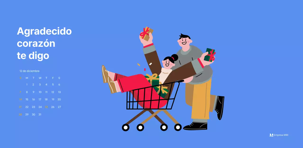 Calendario motivacional con ilustraciones llenas de energía y citas positivas sobre fondo azul claro