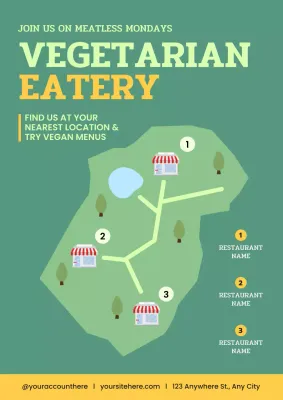 Green Simple Vegetarian Promotion Poster