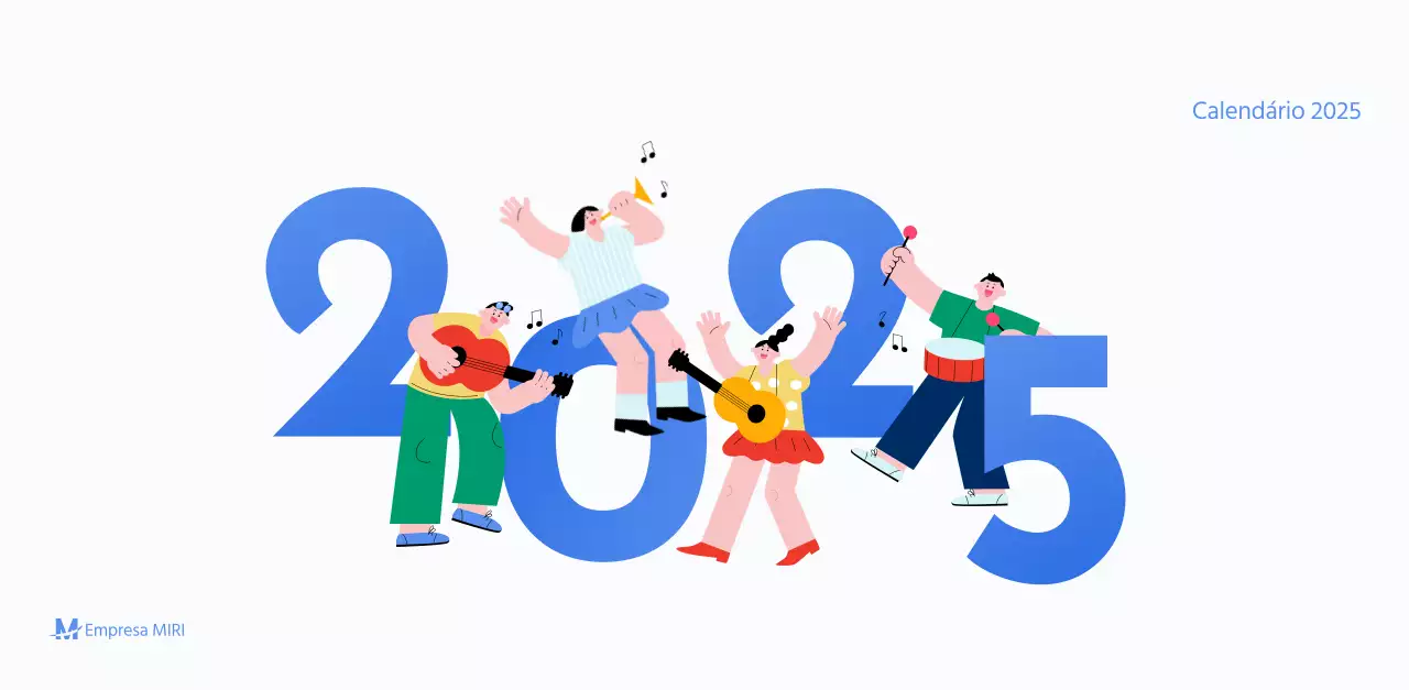 Calendário motivacional com ilustrações energéticas e citações positivas sobre um fundo azul claro
