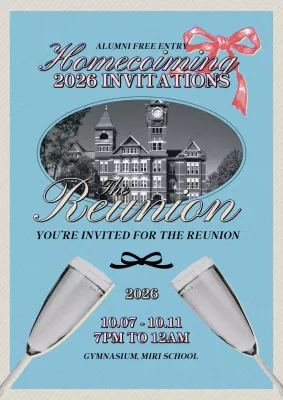 Blue Vintage Homecoming Invitation Poster