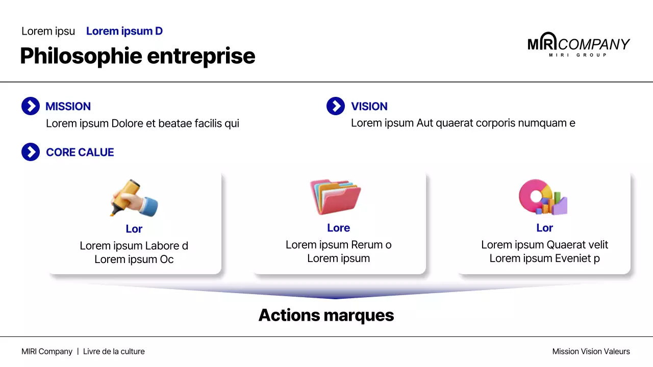 Le livre de la culture d'entreprise moderne en bleu marine