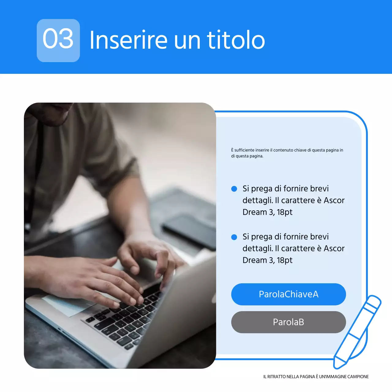 Una semplice lettera commerciale aziendale in azzurro