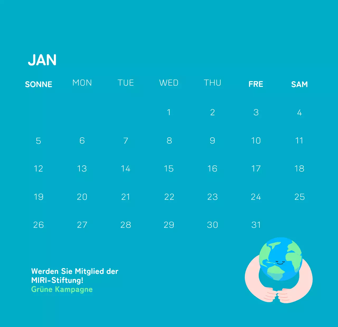 Eine soziale Stiftung, die die Weihnachtszeit mit farbenfrohen Illustrationen von Menschen und dem Planeten feiert.