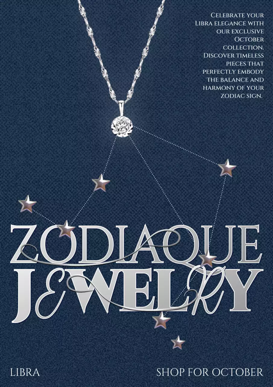 Navy Elegant Jewelry Promotion Poster