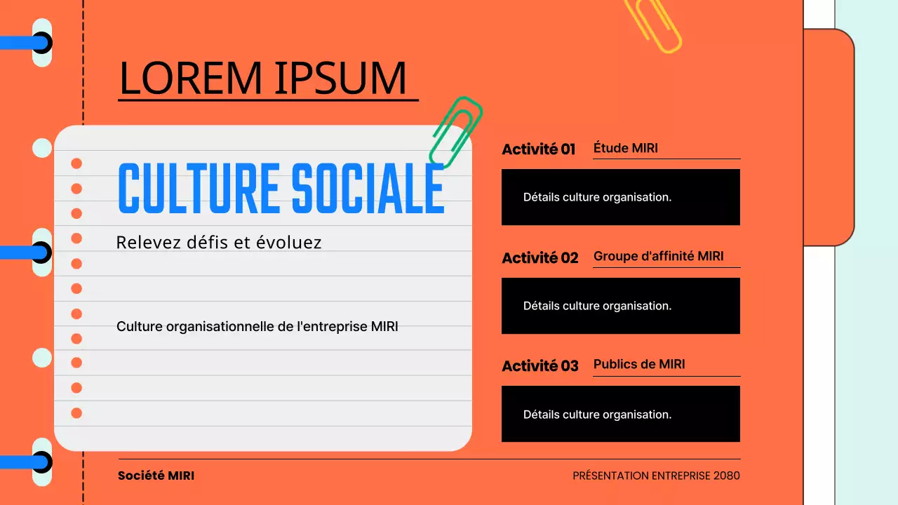 Une introduction kitsch au livre sur la culture d'entreprise en bleu clair et orange