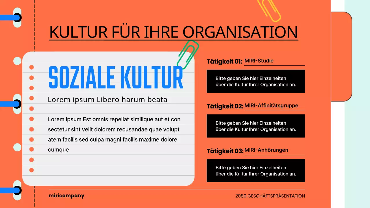 Eine kitschige Buchvorstellung der Unternehmenskultur in Hellblau und Orange
