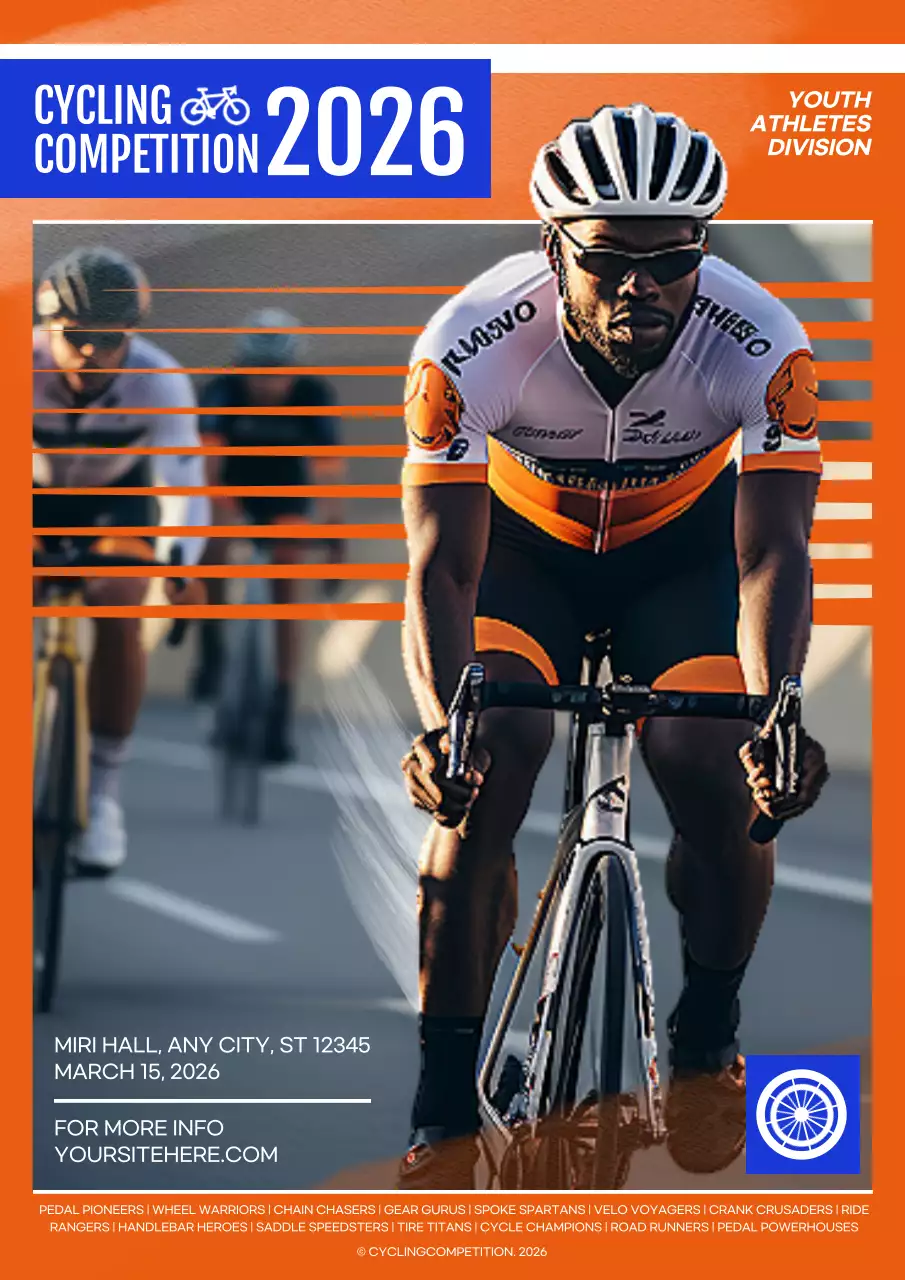 Orange Modern Cycling Event Poster