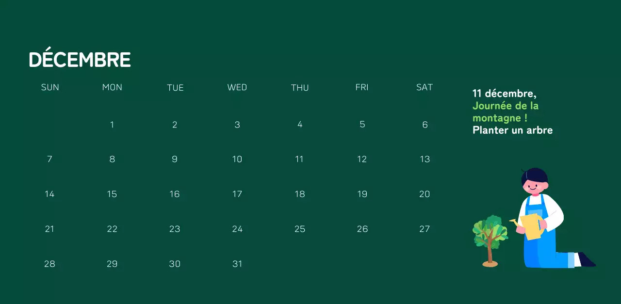 Une fondation sociale qui célèbre les fêtes de fin d'année avec des illustrations colorées de personnes et de la planète.