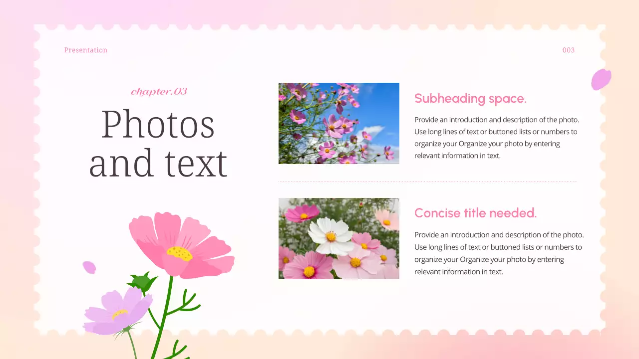 핑크 플로럴 문서 프레젠테이션